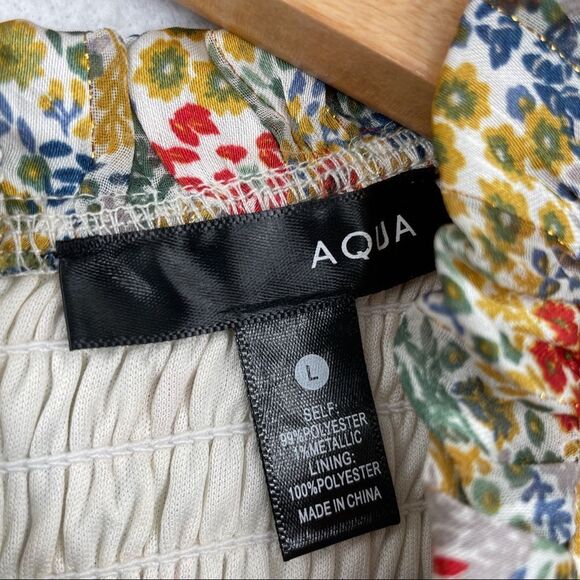 -AQUA Women's Floral Smocked Waist Dress NWT - Picture 7 of 10